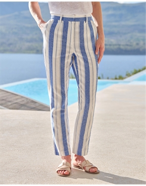 Striped linen clearance trousers mens