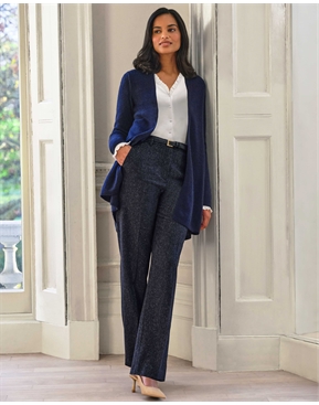 High-Waisted Maki Trousers in Blue
