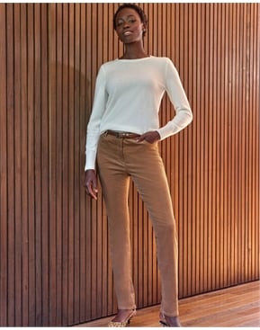 Caramel Check Wide Leg Trousers Pure Collection