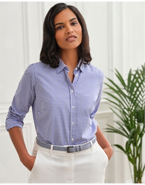 Blue Gingham | Cotton Shirt | Pure Collection