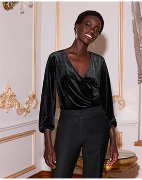 Velour Wrap Top