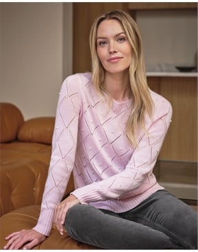 Lofty Pointelle Pearl Sweater