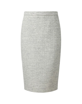 Grey/White | Wool Pencil Skirt | Pure Collection