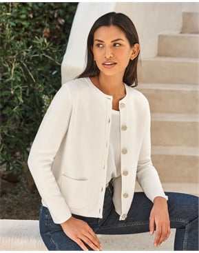 Soft Oyster | Cashmere V Neck Cardigan | Pure Collection