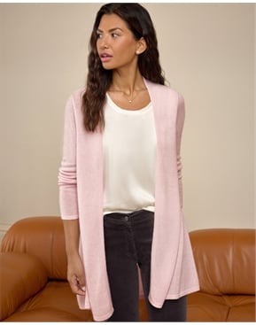 Shell Pink | Gassato Lightweight Cashmere Swing Cardigan | Pure