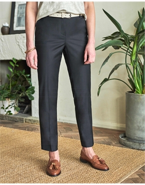 Black  Slim Leg Wool Blend Trouser  Pure Collection