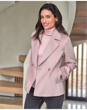 3550157 Pink Double-Breasted Coat