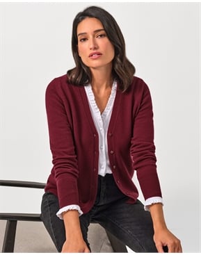 Chartreuse | Cashmere Crew Neck Cardigan | Pure Collection