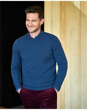 Ink | Mens Cashmere Crew Sweater | Pure 
