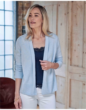 Cloud Blue | Wool Cashmere Open Cardigan | Pure Collection