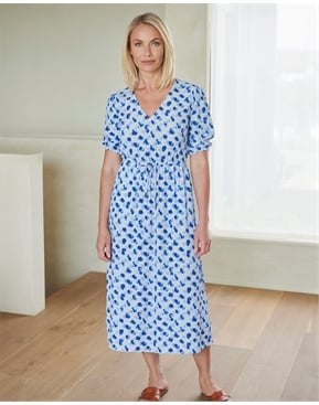 V Neck Tie Waist Dress