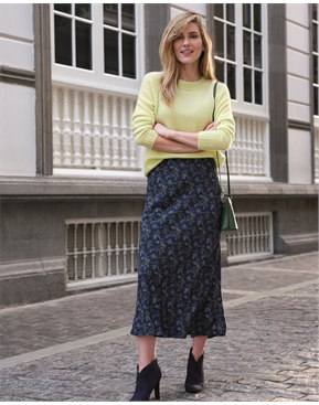 Linear Print | Bias Midi Skirt | Pure Collection