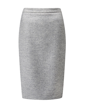Black/White Texture | Wool Pencil Skirt | Pure Collection