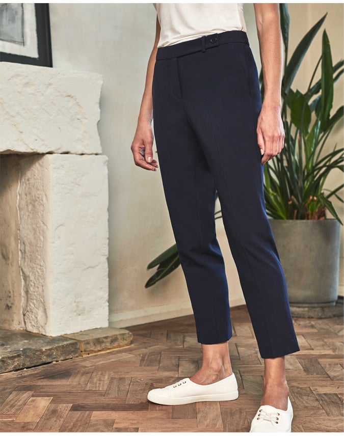 Navy | Tailored Ankle Length Trouser | Pure Collection