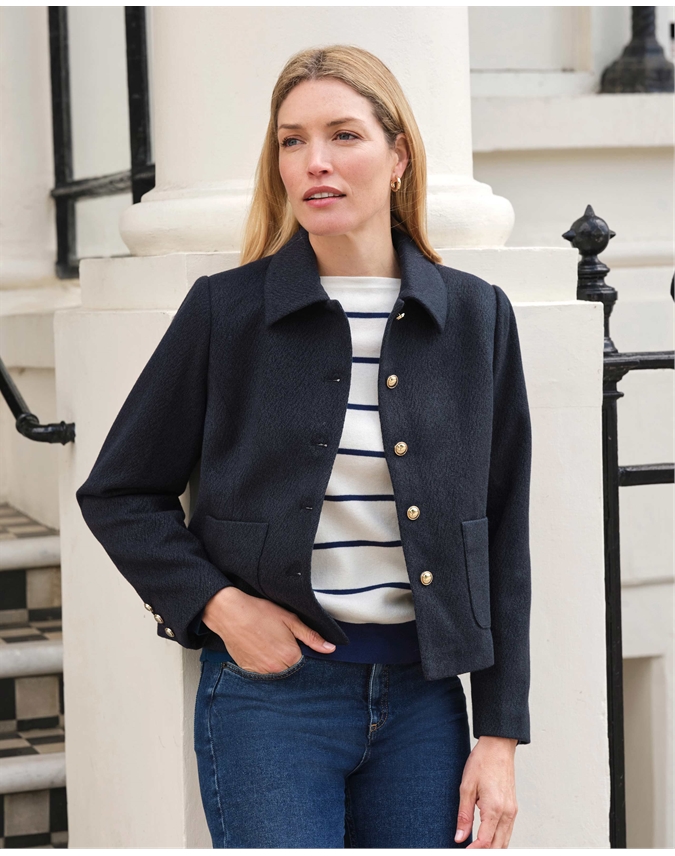 Wool Blend Collar Jacket