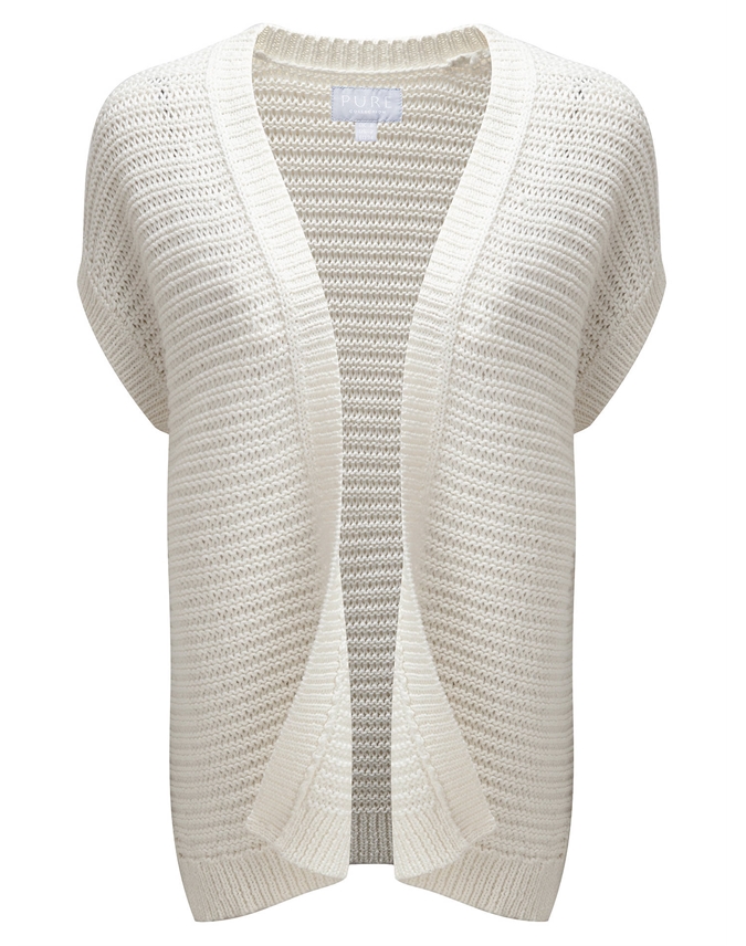 White Textured Cotton Kimono Pure Collection