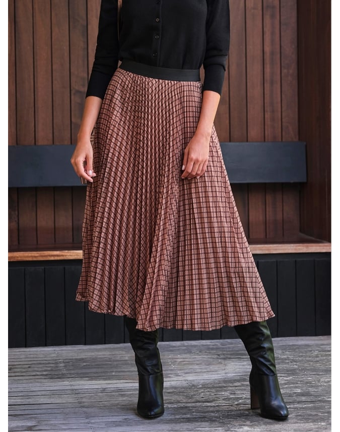 Check Sunray Pleat Skirt Pure Collection