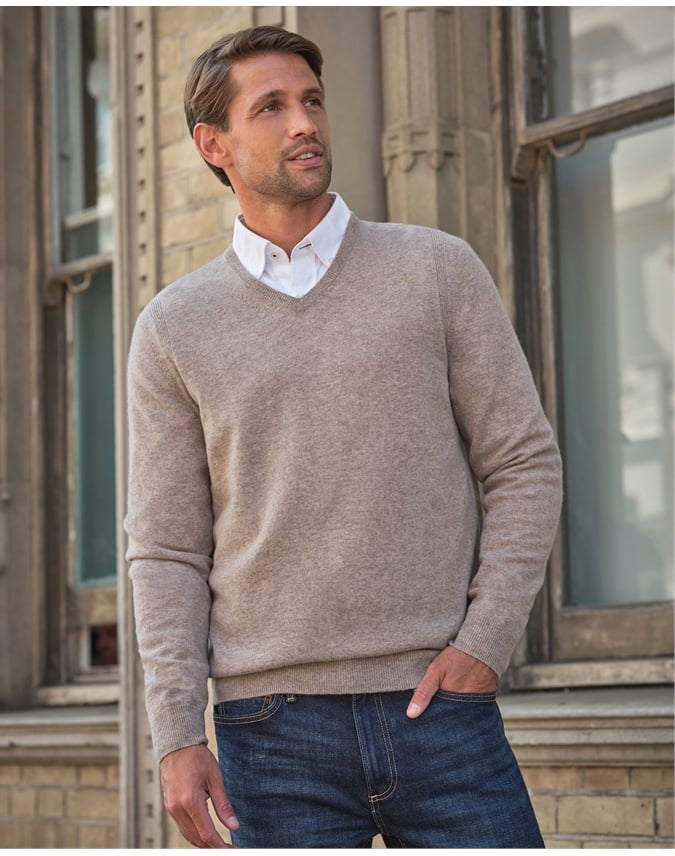 Mens Cashmere V Sweater