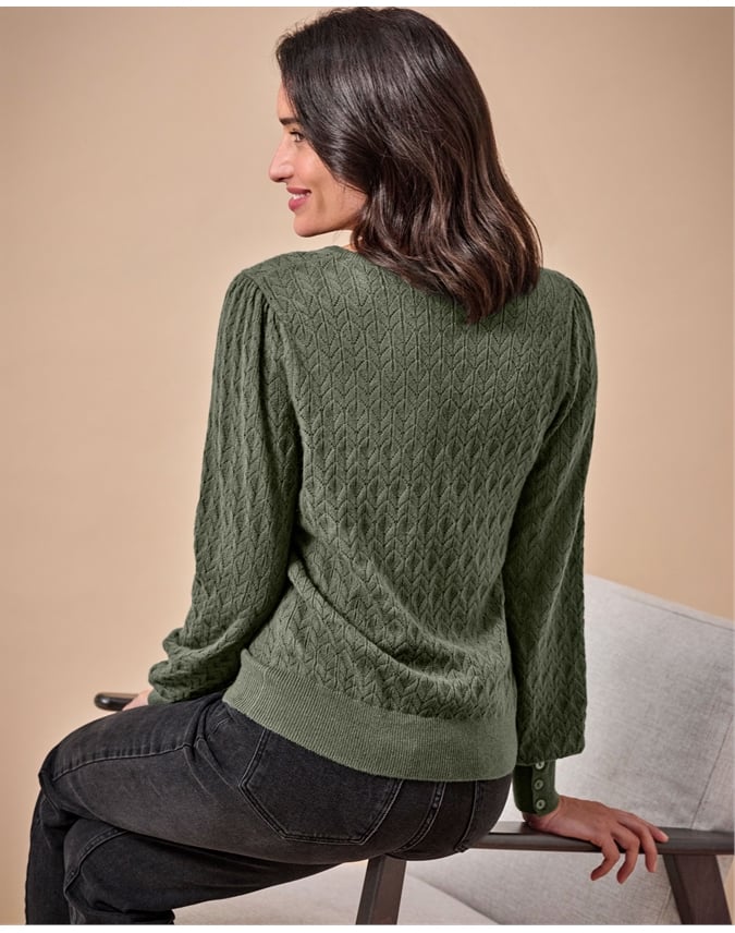 Wool Cashmere Lacy Sweater