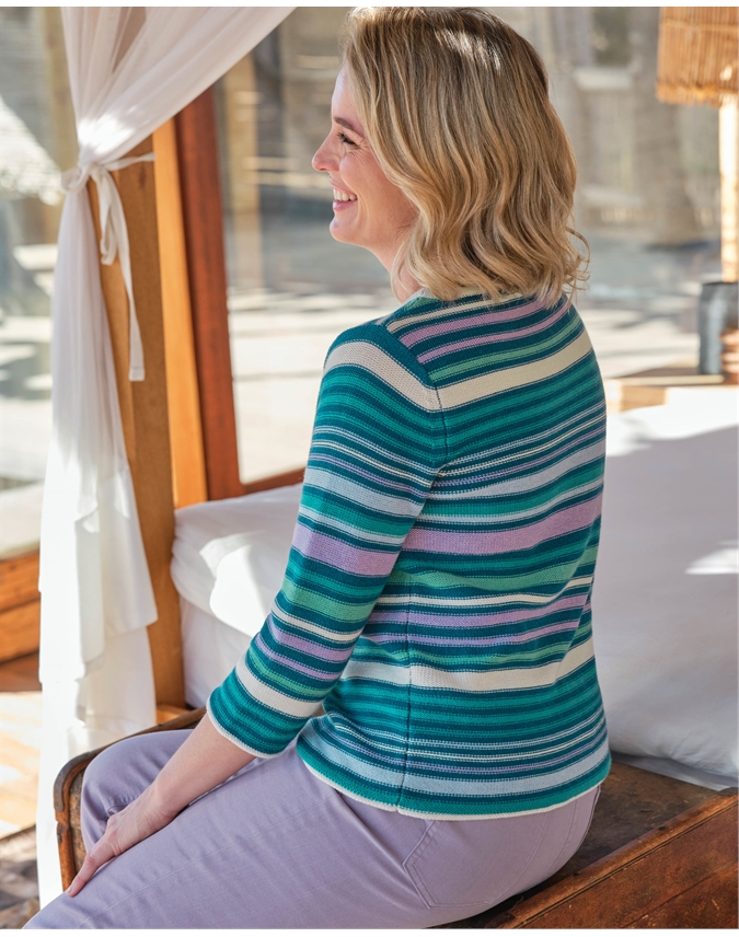 Multi Stripe Cotton Sweater