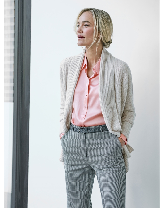 Patchwork Cable Shawl Cardigan