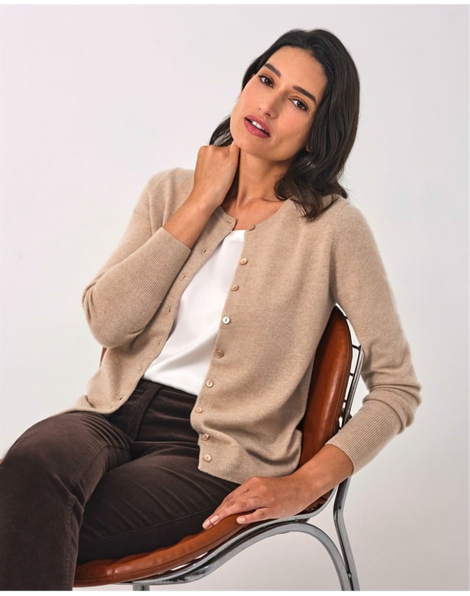 Cashmere Crew Neck Cardigan