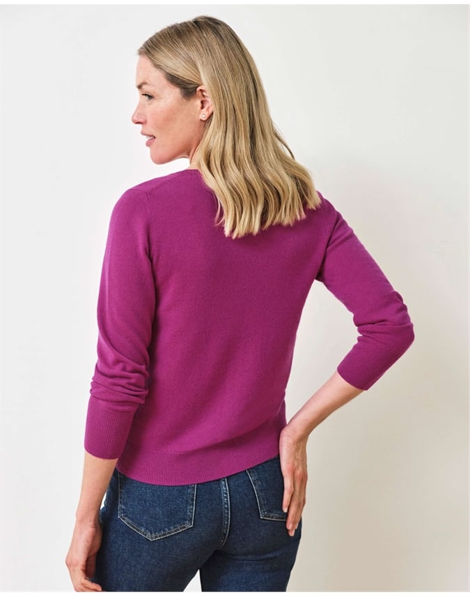 Cashmere Crew Neck Cardigan