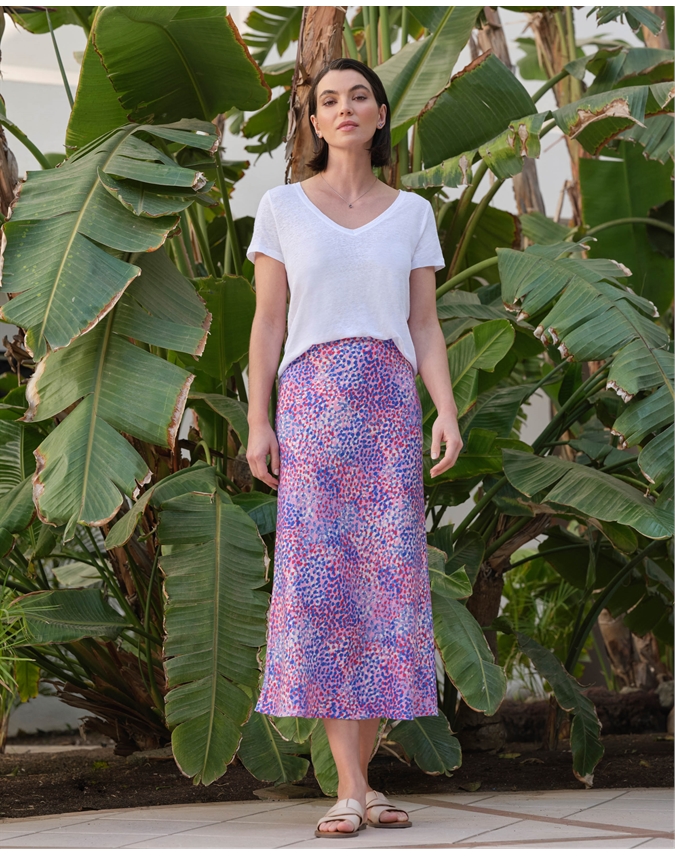 Dotty | Linen Bias Midi Skirt | Pure Collection
