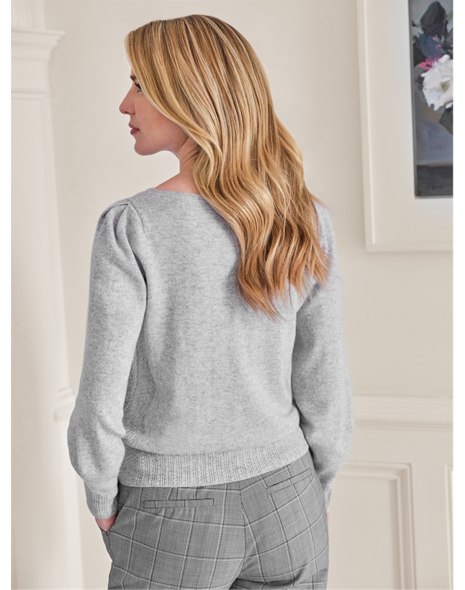 Heather Dove | Cashmere Puff Sleeve Jumper | Pure Collection