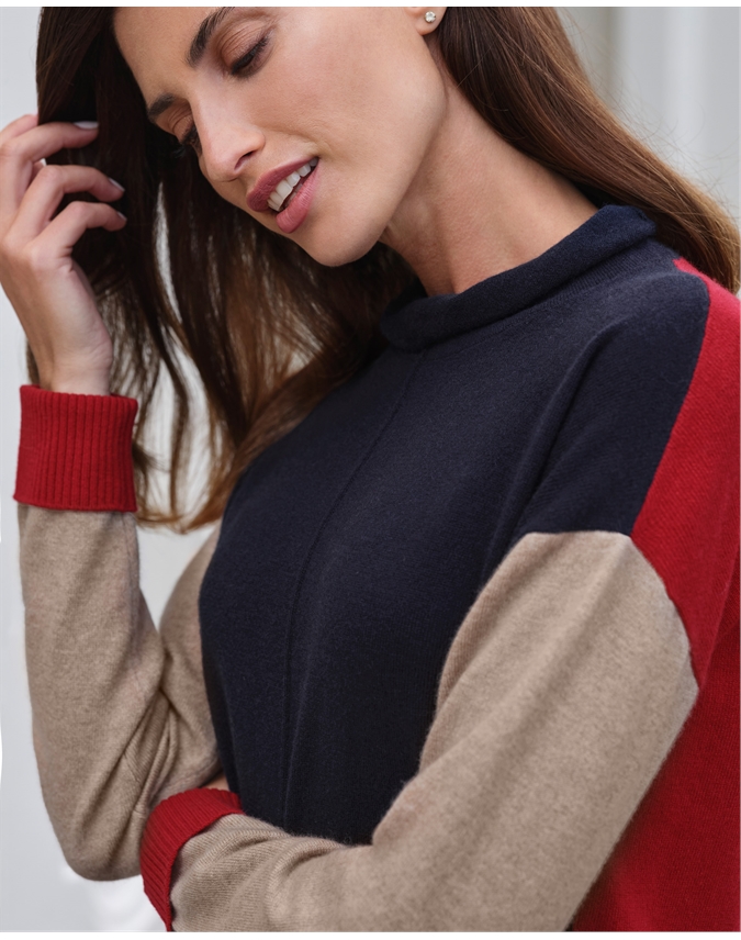 Cashmere Color Block Sweater