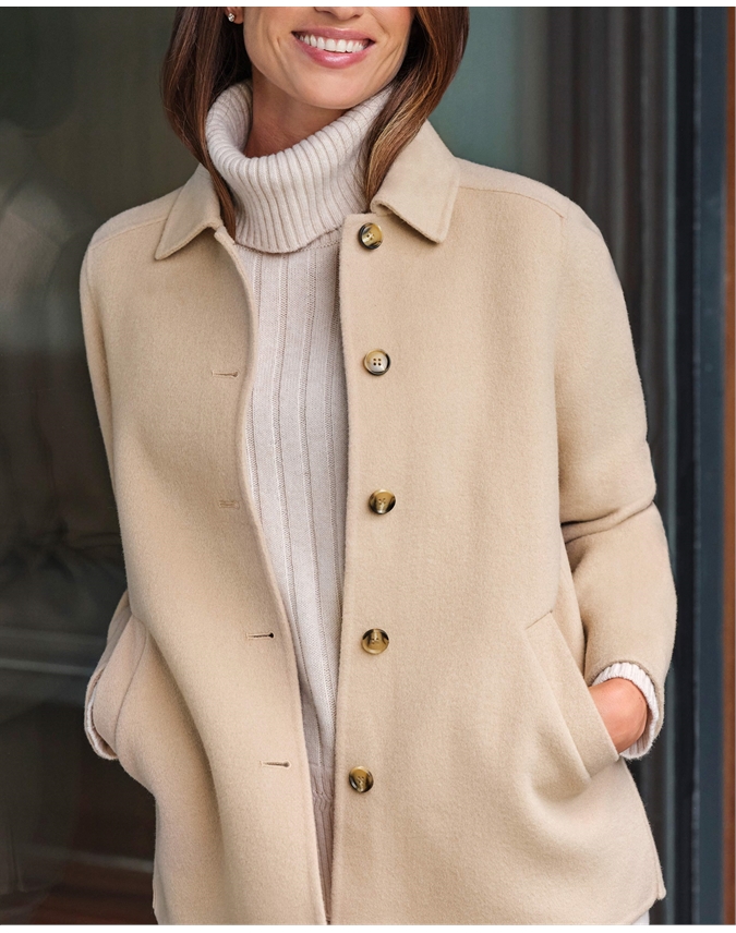 women's double faced wool coat