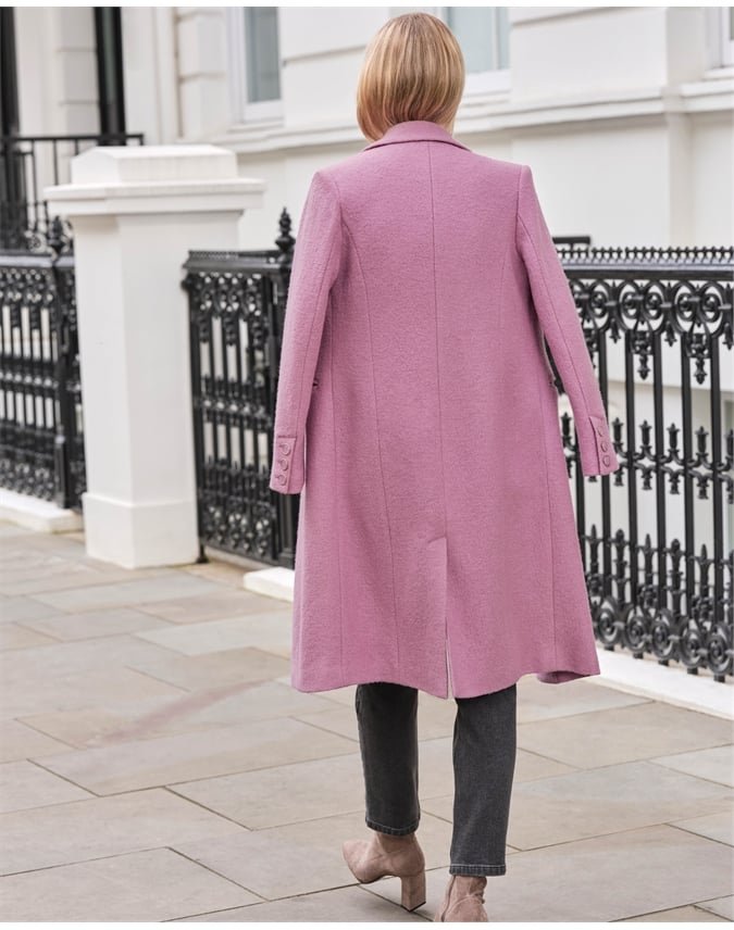 Boucle Wool Double Breasted Coat