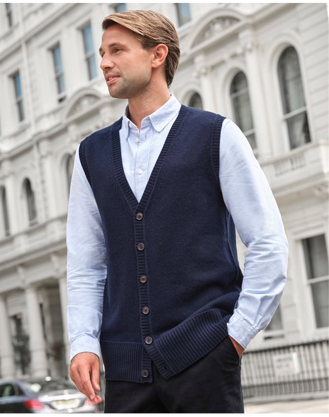 Men's cashmere sweater vests hotsell