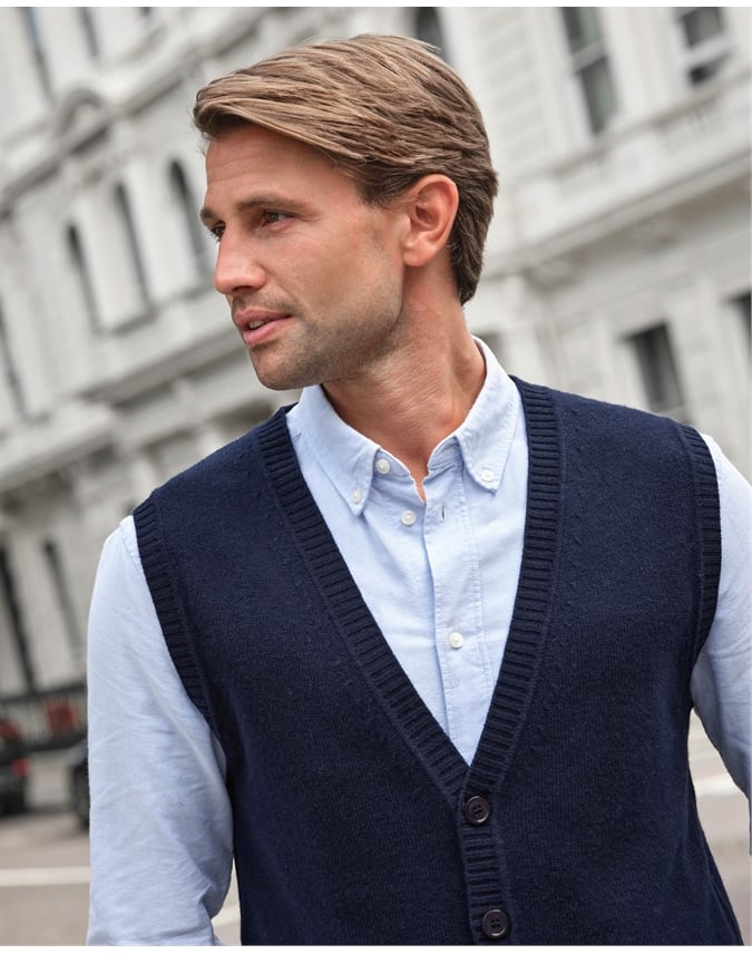 Mens Cashmere Button Through Waistcoat