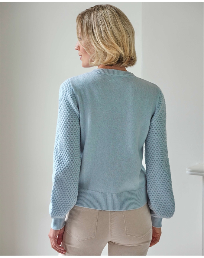 Wool Cashmere Self Embroidered Sweater