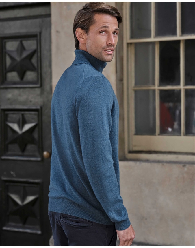 Mens Cashmere Roll Neck Sweater