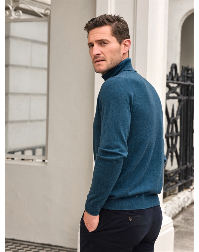Mens Cashmere Roll Neck Sweater