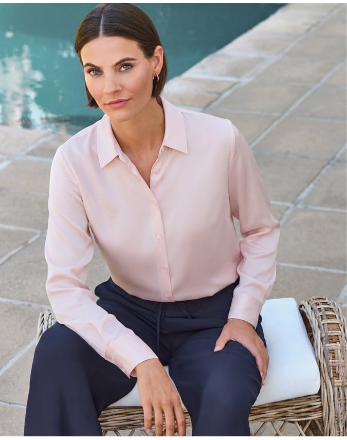 Sand Washed Pure Silk Satin Blouse