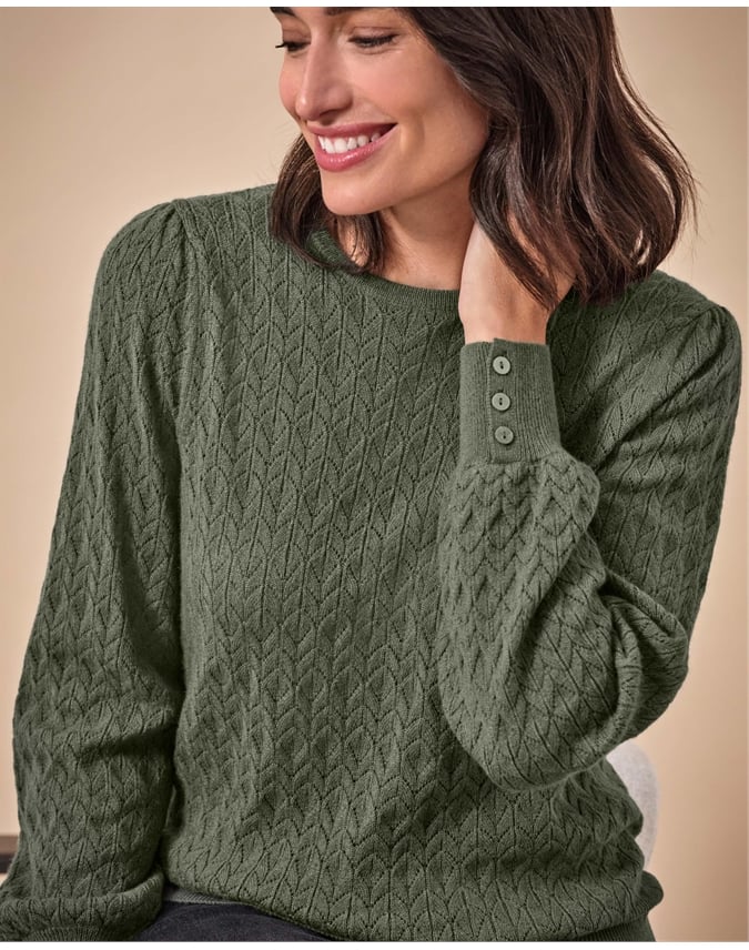 Wool Cashmere Lacy Sweater