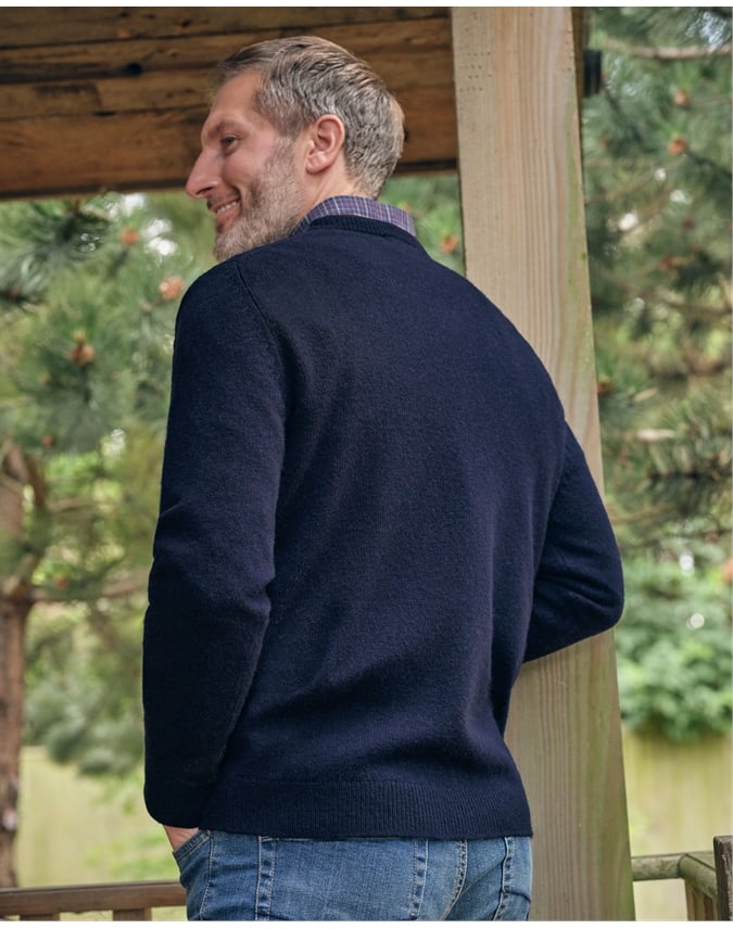 Mens Lambswool V Neck Sweater