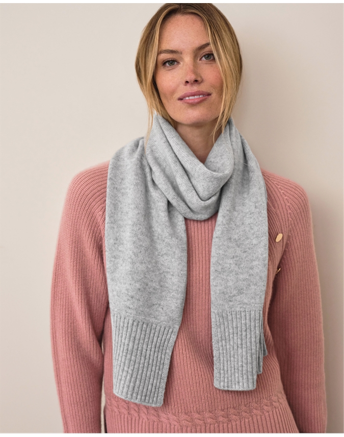 Pashmina Scarf Shawl Wrap For Women | Solid Gray Soft Silk Cashmere Blend | Trendy