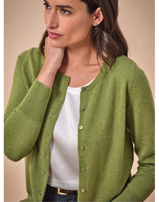 Cashmere Crew Neck Cardigan