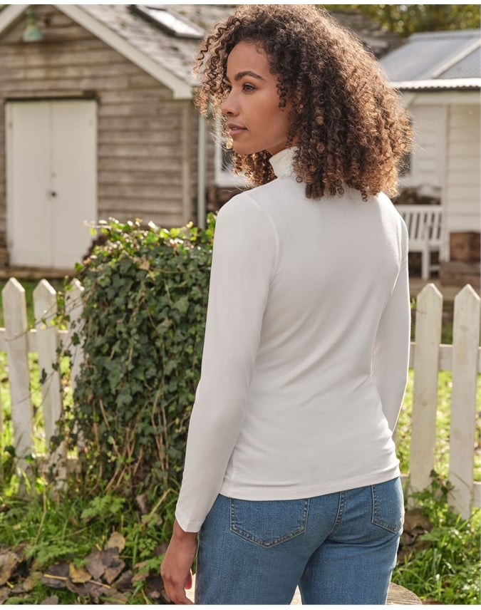 Jersey Slim Turtle Neck Top