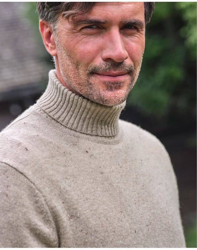 Mens Lambswool Turtle Neck Sweater