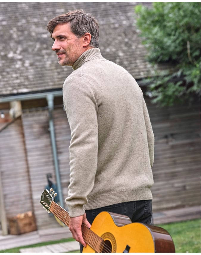 Mens Lambswool Turtle Neck Sweater