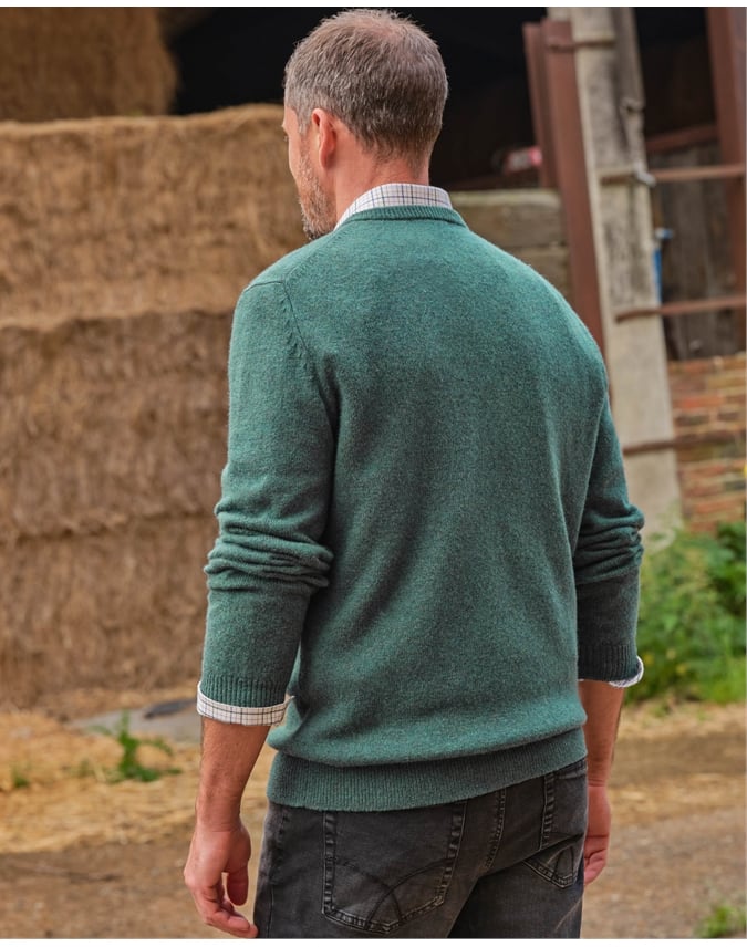 Mens Lambswool V Neck Sweater