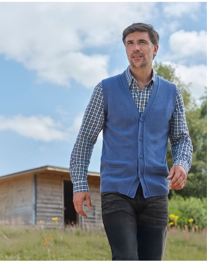 Mens Lambswool Vest