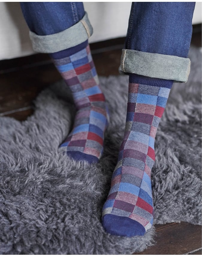 Mens Check Sock