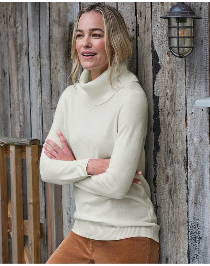 Cashmere And Merino Long Sleeve Cowl Neck Sweater