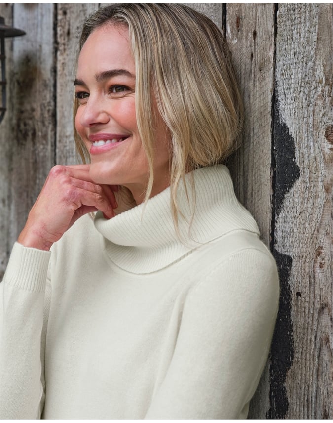 Cashmere And Merino Long Sleeve Cowl Neck Sweater